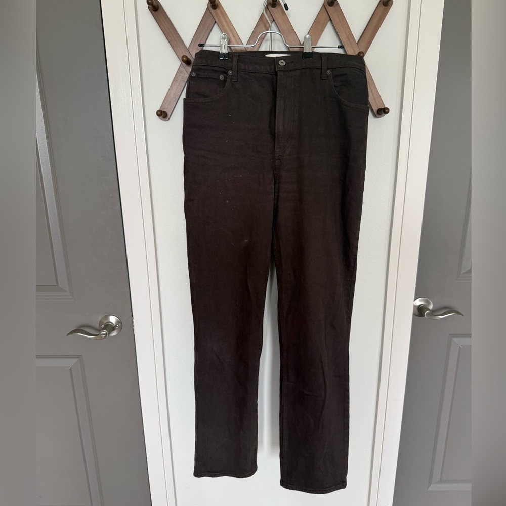 Abercrombie & Fitch The 90s Straight Ultra High Rise Dark Brown Straight Jeans